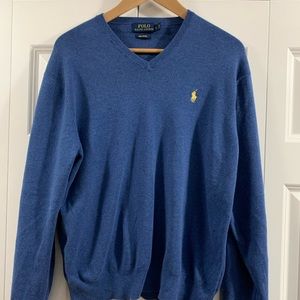 Ralph Lauren Polo Cotton V-Neck Sweater Size Large